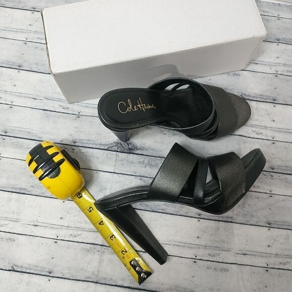 Cole Haan Country Black Leather SZ 7B Mule Sandals Open Toe - Picture 8 of 10